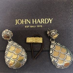 JOHN HARD SILVER 18K LEGENDS NAGA DROP EARRINGS